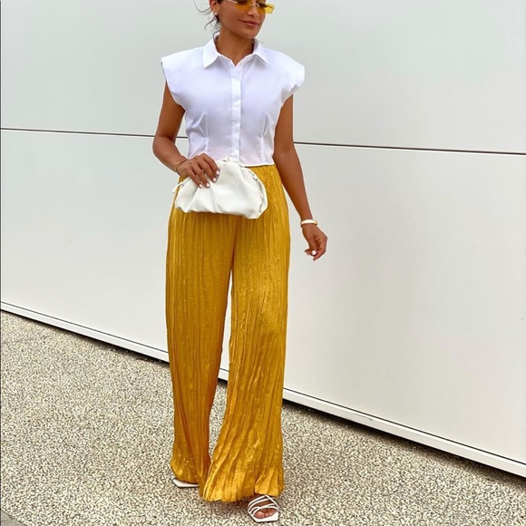 Zara wrinkle look dress set with pants - Picture 4 of 7